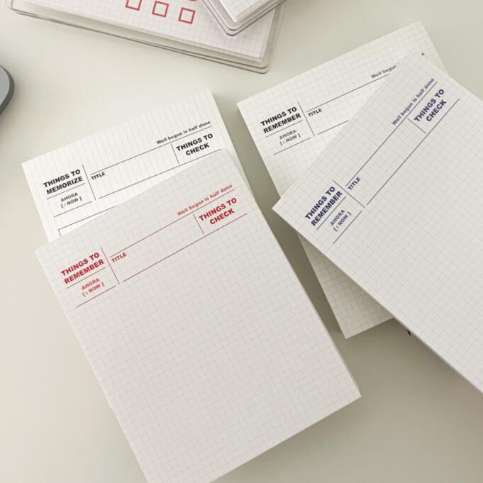 韩国正品Ahora 兼容迷你亚克力封面本线圈网格便签本备忘memo pad