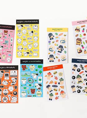 韩国正品romane 可爱卡通手帐装饰贴纸日记伴侣1张sticker ver.2