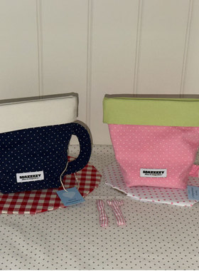 韩国正品MAZZZZY 波点咖啡杯细物口红收纳包气垫耳机充电器化妆包