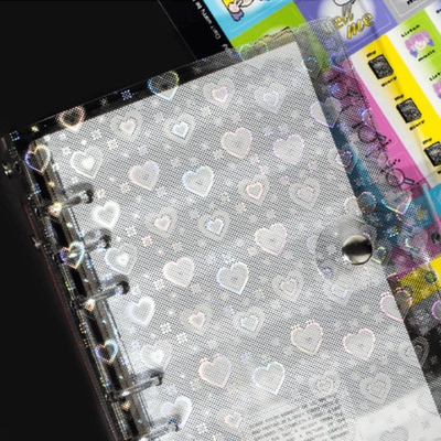 韩国正品Lucalab 19R6孔全息透明活页日记本封面套封皮 不含内页