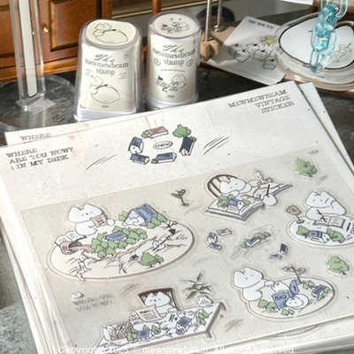 韩国正品mewmewbeam复古咕卡PET手账日记装饰透明贴纸 现在在哪里