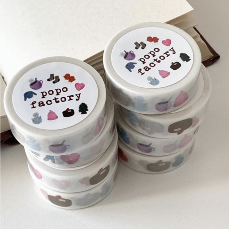 韩国正品popo factory 温暖冬季毛衣帽子美纹手帐装饰贴纸质胶带,文具电教/文化用品/商务用品,和纸胶带,淘宝优惠券,粉丝福利购,淘宝优惠卷