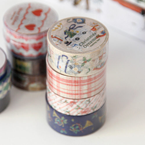韩国正品Boki 爱心蕾丝美纹花纹手帐日记diy装饰纸质胶带 17/20mm