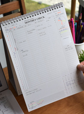 韩国正品Plepic A4月计划备忘录记录册待办核对清单check planner