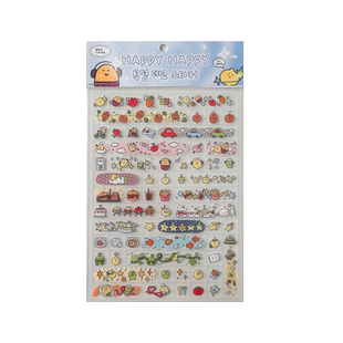 柠檬栗子开心咕卡手账日记装 MORNING 饰透明贴纸 SECOND 韩国正品