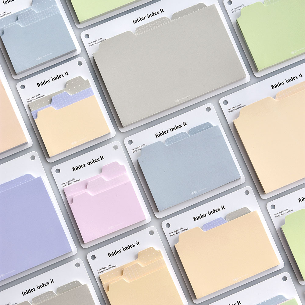 韩国正品Plepic 大号仿文件夹索引备忘便签贴留言记事贴组合index