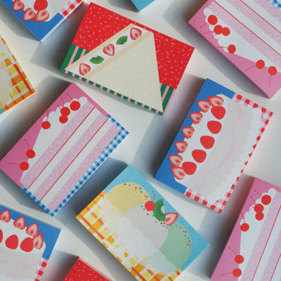 韩国正品fruitfries蛋糕甜品便签本留言本记录册拍纸本备忘记事纸