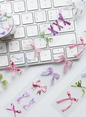 iplaybox 蝴蝶结ins风贴纸标签贴pet模切手帐日记素材标记胶带