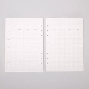 韩国正品Lucalab 6孔A5笔记月计划内页记事纸内芯 替换装 monthly