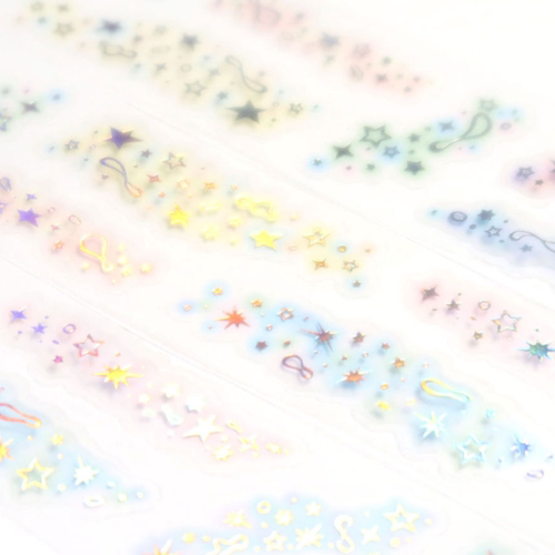 韩国正品st2krs 棒棒糖星星冰川美纹手帐日记装饰模切贴纸胶带1卷