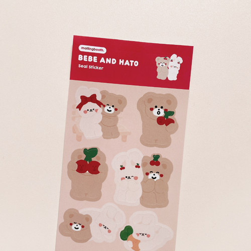 韩国正品malling booth 小熊手帐日记贴画装饰贴纸bebe and hato