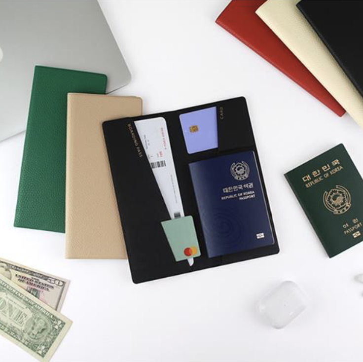 韩国正品Fenice经典皮质长款护照夹证件机票收纳夹passport cover