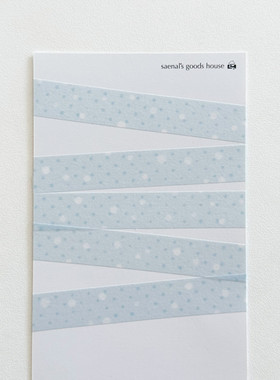 韩国正品seok saenal美纹花纹手帐日记装饰纸质胶带 蓝色波点水滴