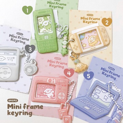 韩国正品OKIKI可爱迷你照片钥匙链手提包装饰挂件airpods吊饰吊坠