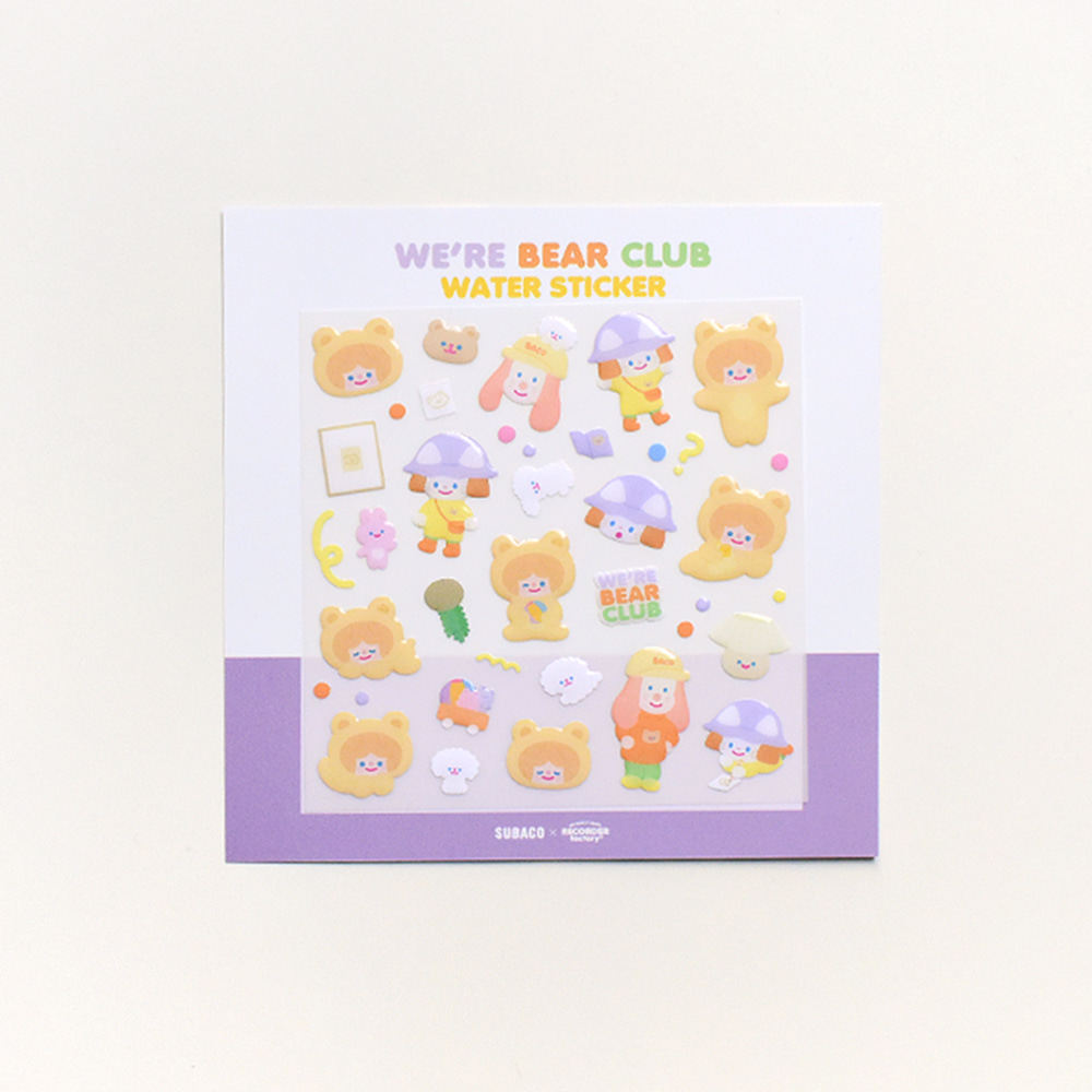 韩国正品rico subaco联名我们是熊俱乐部水晶防水贴纸 were bear
