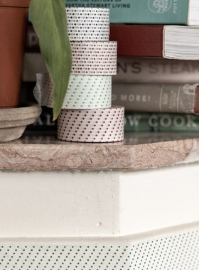 韩国正品rolledpaint 彩色小圆点基础图案款美纹手帐装饰贴纸胶带