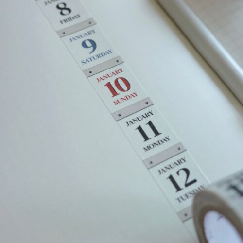 韩国正品rolledpaint 2027日历美纹手帐切模贴纸胶带Day Calendar