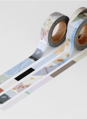 韩国正品202hosil 图案ins标签贴纸美纹花纹手帐日记装饰纸质胶带