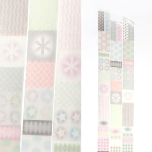 韩国正品st2krs星星格子拼接美纹春日手帐日记装饰贴纸质胶带10mm