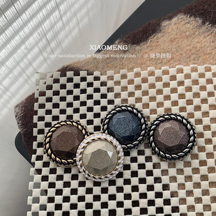 小香名媛风金属钮扣粗花呢大衣外套纽扣女皮草扣子羊毛衫 毛衣圆扣