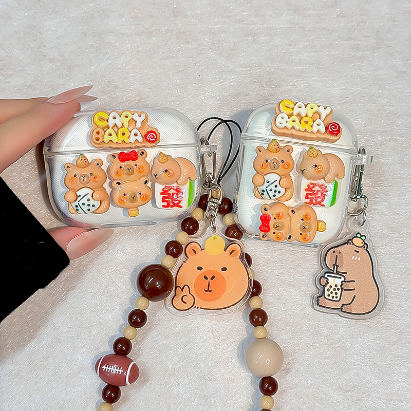 卡皮巴拉适用苹果蓝牙耳机保护套