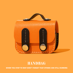 适用弱水时砂earfree i5保护套琉璃x耳机套ultra蓝牙earfreei3耳机壳mk2若水保护壳皮质一体式软壳连体式黑橙