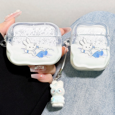适用苹果新款耳机壳保护套小兔子