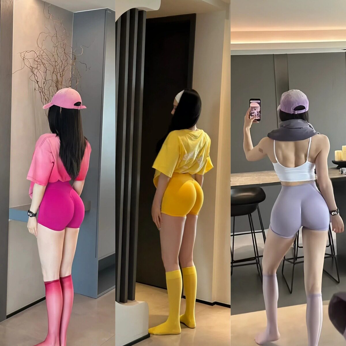 DakaFit DF同款运动收腹骑行紧身裤蜜桃臀瑜伽三分短裤低腰运动裤