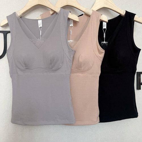 有多美新款女士保暖背心65502免穿文胸固定杯收副乳超弹柔软塑形