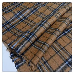 复古棕咖格子短顺毛羊毛呢混纺布料 外套裙子西装马甲秋冬面料