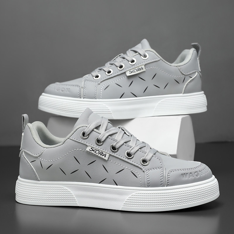 男鞋2026新款春季百搭皮面厚底增高软底板鞋户外学生运动休闲潮鞋,流行男鞋,单鞋,淘宝优惠券,粉丝福利购,淘宝优惠卷