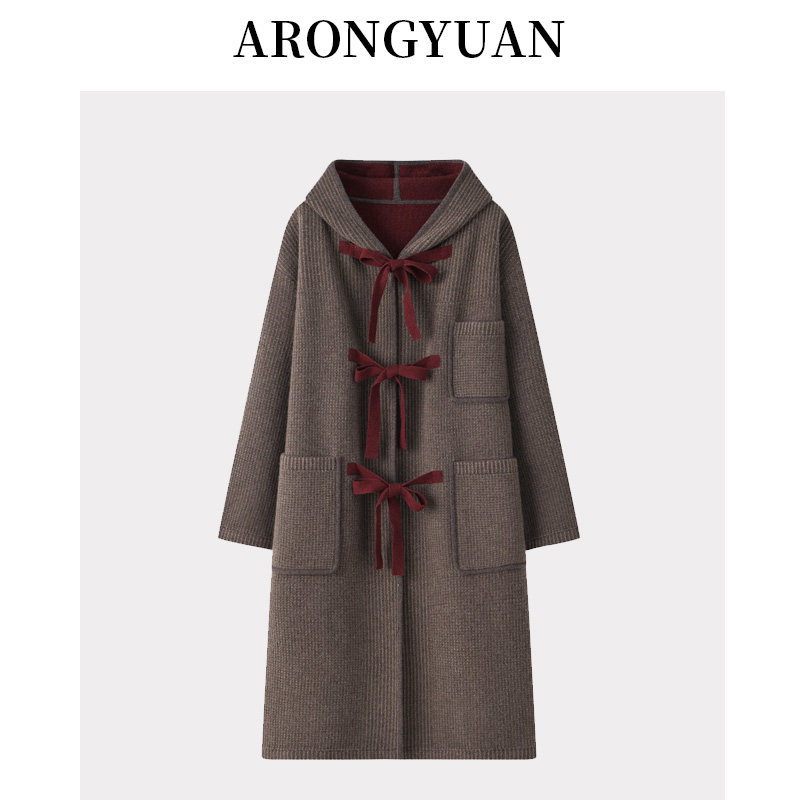 双提加厚带帽系带100羊绒大衣秋冬季女中长直筒廓形修身遮肉外套,女装/女士精品,羊绒衫,淘宝优惠券,粉丝福利购,淘宝优惠卷