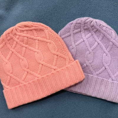 100山羊绒加厚双股绞麻花保暖帽