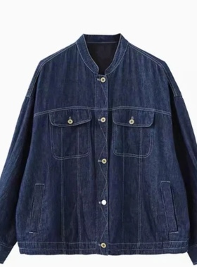 2025年新款春秋汉棉麻色织牛仔酵素洗柔软可抽绳夹克衫24158