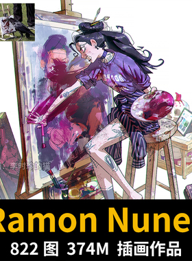 画师 Ramón Nuñez 拟人插画 Ramon AO 欧美风人物角色插画素材
