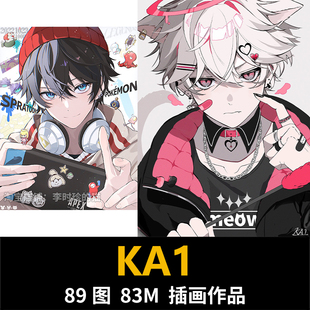 KA1 画师图集 日系男子插画集绘画临摹壁纸动漫头像参考素材