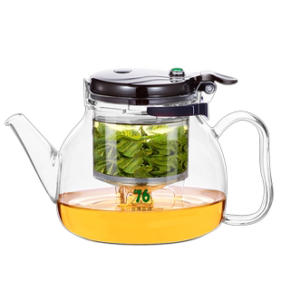 台湾76飘逸杯泡茶壶内胆过滤可拆洗耐热玻璃红绿花茶具冲泡器套装