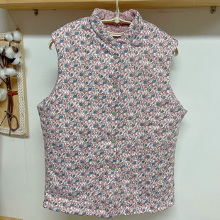 纯手工天然棉花高领马甲女士夹棉衣秋冬棉服