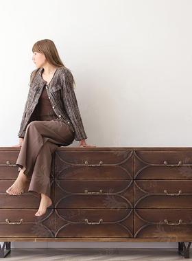 从今往后HomeDecor-CFF491-复古实木九抽屉边柜