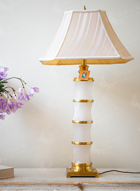 从今往后HomeDecor-CFDS06-63-法式黄铜玉石竹节台灯