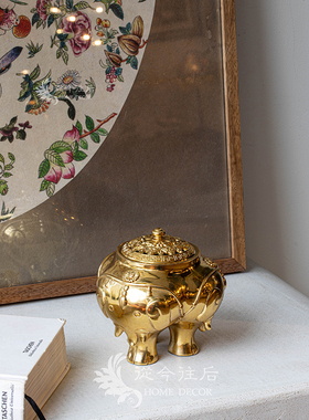 从今往后HomeDecor-CFSS371-02-黄铜大象香炉