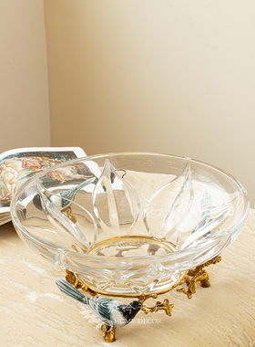 从今往后HomeDecor-CFSS328-雀儿恋花珐琅水晶果盘