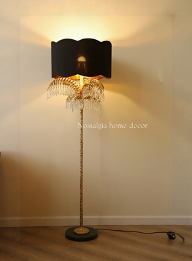 预售-从今往后HOMEDECOR-CRDS06-80-黄铜棕榈树水晶大理石落地灯