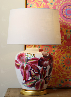 从今往后HomeDecor- CFJC537-法式鸢尾花陶瓷台灯