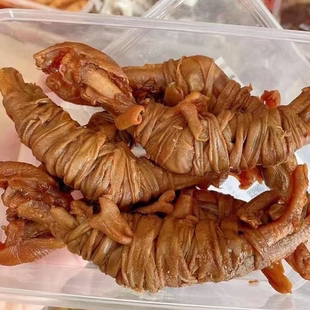 上海美食 一盒5只左右 酱香味十足 美味有嚼劲 狗撵鸭掌中宝