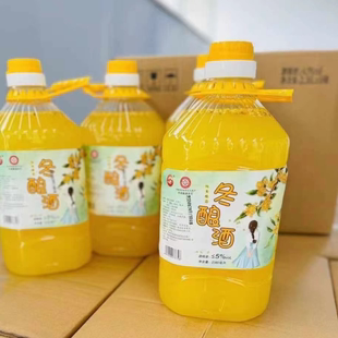 冬酿酒桂花米酒 一桶2380ml 金黄色酒色 入口绵甜 淡淡的米酒味