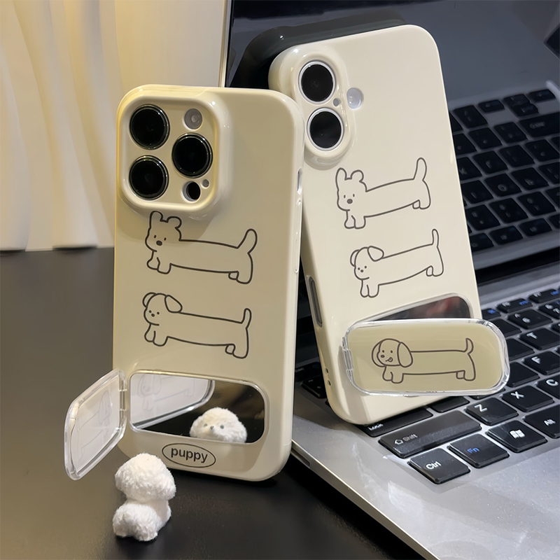 三只腊肠狗支架新款适用苹果16pro手机壳iPhone14max小米15华为mate70pura80k60荣耀200nova13oppofindx7s19