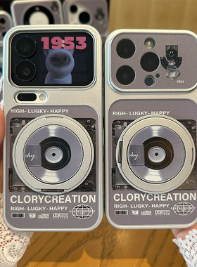 复古CD旋转支架新款适用苹果17Promax手机壳iPhone16pro小米15华为mate80pura70k90note14荣耀500x300magic8