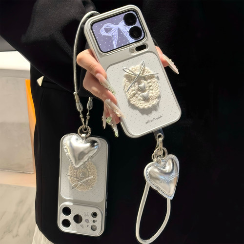 韩系波点爱心蝴蝶结适用苹果18promax手机壳iPhone17pro16小米15华为mate80p90K80nova14x300magic7+加13Y200