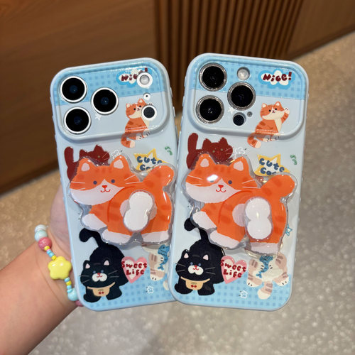 橘猫旋转屁屁支架适用iPhone18Pro手机壳苹果17max小米17华为mate80Pura90k90note15reno14x200iqoo13findx8s